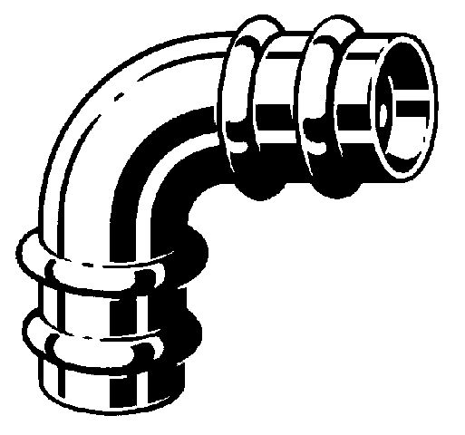 Viega Sanpress Bogen 90°, Mod. 2216, aus Rotguss