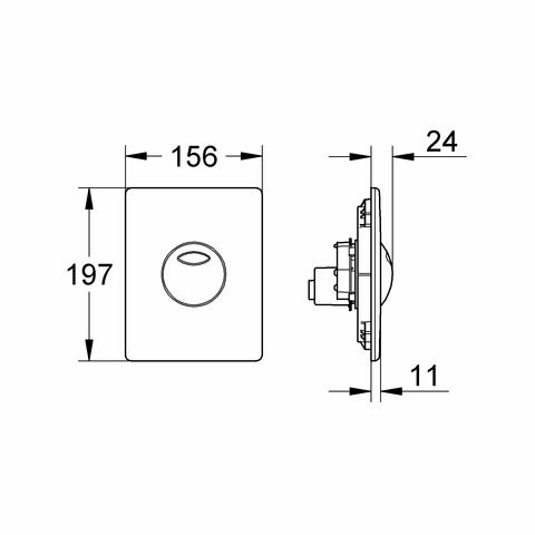 GROHE WC-Betätigung Skate 38862 für AV1 2-Mengen o. Start/Stopp Bet.