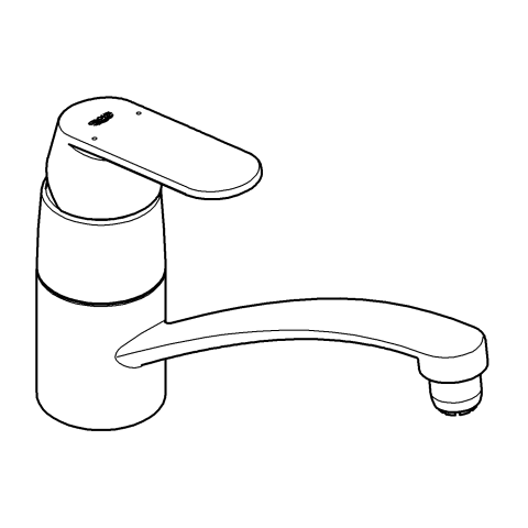 Grohe Einhand-Spültisch-Batterie Eurosmart C 31179 flacher Auslauf Niederdruck chrom