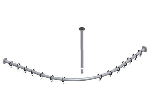 Keuco Brausevorhangstangen-Set Plan 14938, für Dusche 90x90, silber-eloxiert