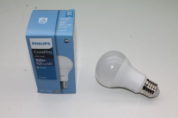 Philips LED-Leuchtmittel CorePro LED bulb, 230 V, E27, 13 ~ 100 W, 1521 lm, 2.700 K, warm weiss