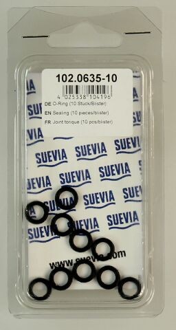 Suevia O-Ring 6,5 x 2mm, Nr. 102.0635-10 (Multipack, 10 Stck.) zu Mod. 12P/19R/25R/46/90/92R/95R
