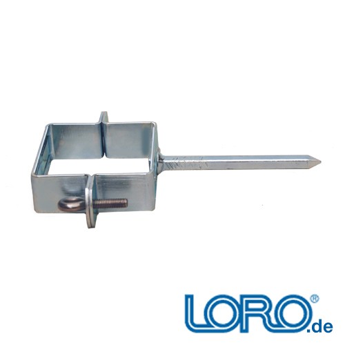 Loro Rohrschelle quadratisch, verz., mit Schlagstift 100 mm