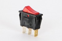 Wippen-Ausschalter 1-pol., rot bel., 250 V, schwarz Wippen-Ausschalter 1-pol., rot bel., 250 V, schwarz