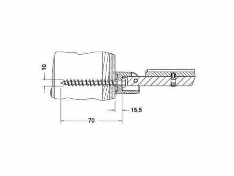 Keuco Bef.-Set 6 Plan Care 34992, 2x Sechskant-Holzschr. 10x70