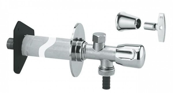 Grohe Außenwandventil Bausatz Eurotec 41208 DN15 mit Steckschlüssel mattchrom