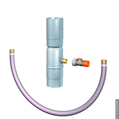 RZ Titanzink-Regensammler, 6-tlg./100mm, mit Schlauchanschluss