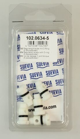 Suevia Regulierschraube mit O-Ring, Nr. 102.0634 (5 Stück/Blister)