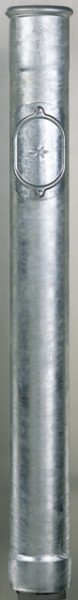 Grömo Regenstandrohr rund, DN 100 x 500mm, aus verz. Stahlrohr, mit Dichtung, Steckadapter u. Reini