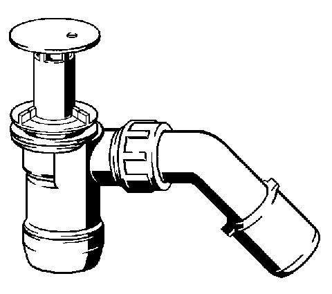 Viega Duoplex Ablaufgarnitur 6934, 327460, Abg. 45°, f. Ablaufloch 52mm, verchromt