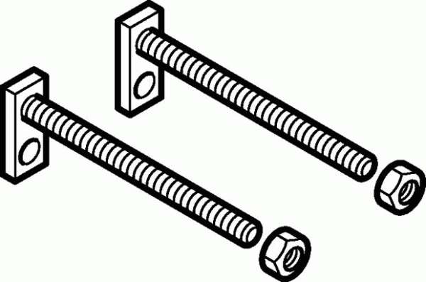 Geberit Gewindestangen 2,5 cm gekröpft M 12 (2 Stück)