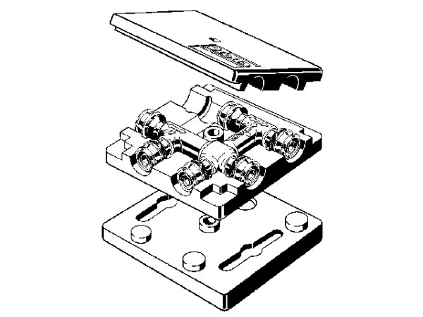 Viega Raxofix Kreuzungs-T-Stück, Mod. 5349, aus Rotguss