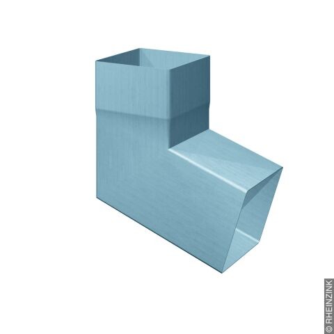RZ Titanzink-Kasten-Fallrohrbogen, vorbew. blaugrau, 5-tlg./100x100mm, 72°