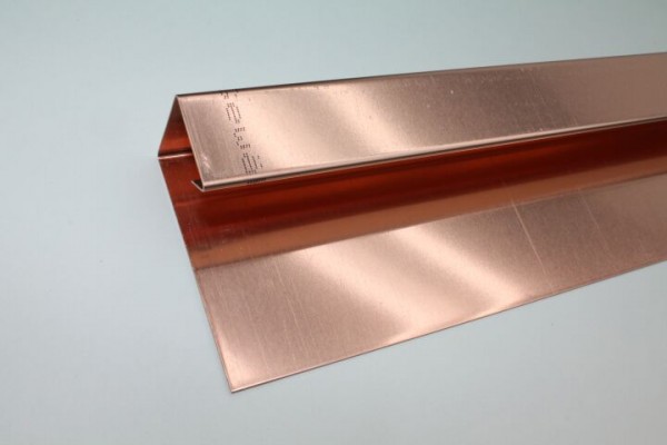 Kupfer-U-Profil, Zuschnitt: 150 x 0.70 mm, 3 Kantungen, L: 2m