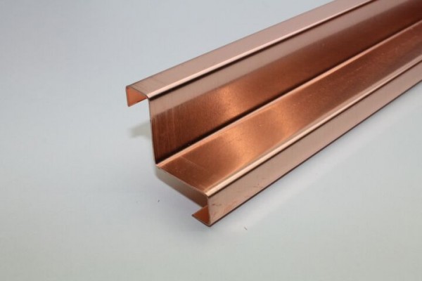 Kupfer-Eckschiene, Zuschnitt: 92 x 0.70 mm, 5 Kantungen, L: 2m