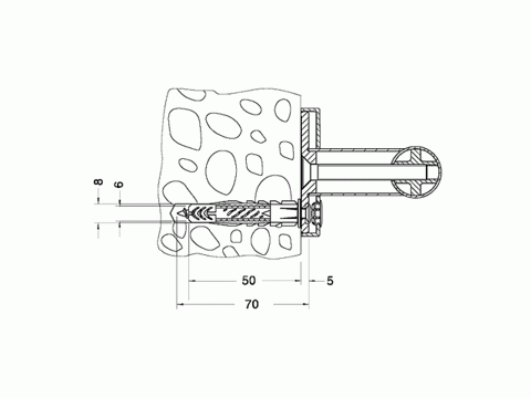 Keuco Bef.-Set 1 Plan Care 34990, 3xHolzschr.DIN7996-6x70 V2A 3xDübel UX8R