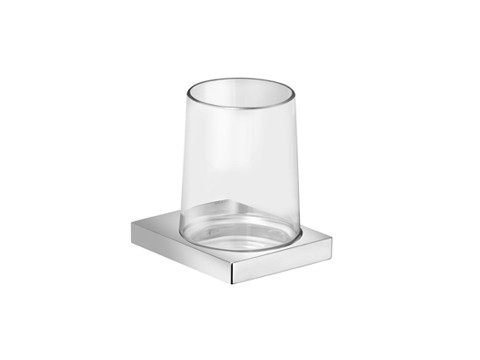 Keuco Glashalter Edition 11 11150, kpl. mit Echtkristall-Glas, verchromt