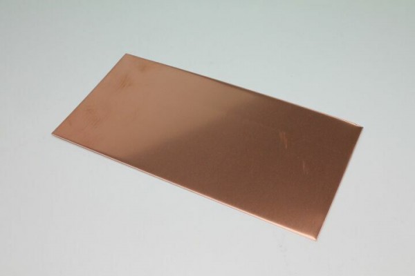 Kupfer-Blech, Stärke: 0.60 mm, Tafel 2000 x 1000 mm (10,8 kg/Tafel)