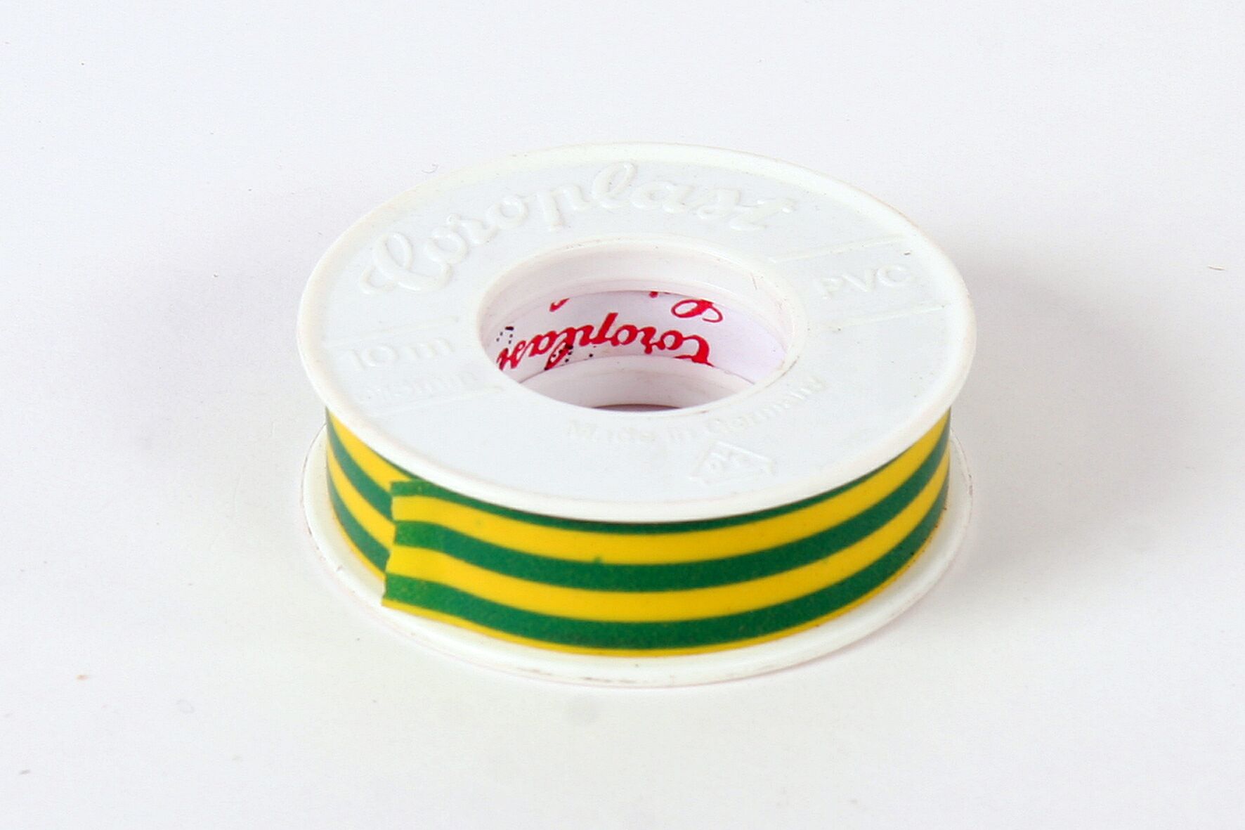 Rolle Coroplast Isolierband  gelb-grün  Breite 15 mm Länge 10 meter