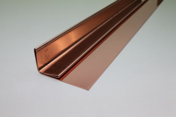 Kupfer-Einschubleiste Winkelform, Zuschnitt: 150 x 0.70 mm, 4 Kantungen, L: 2m
