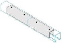 Tyco Einschub-Schienenkupplung P1219, 305x21x6 mm, sendzimirverz., zu Schiene 41x21mm