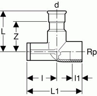 Geberit Mapress Edelstahl Deckenwinkel m. IG, 90°, abgesetzt (Cr-Ni-Mo-Stahl) Geberit Mapress Edelstahl Deckenwinkel m. IG, 90°, abgesetzt (Cr-Ni-Mo-Stahl)