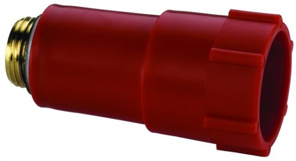 Baustopfen DN15 (1/2&quot;), Messinggewinde, rot