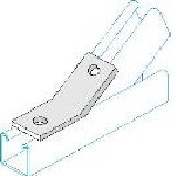 Tyco Montagewinkel 45°, 2-Loch, 52x82x40 x 6 mm, feuerverz., zu Schiene 41mm