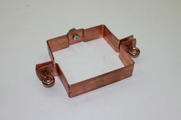 Kupfer-Kastenfallrohrschelle, m. Gewinde M10