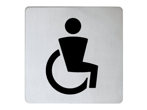 Keuco Türschild Plan 14968, für Behinderten-WC, verchromt