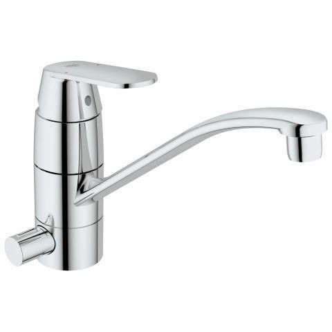 Grohe Einhand-Spültisch-Batterie Eurosmart C 31161 flacher Auslauf Absperrventil chrom